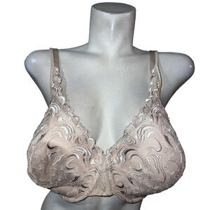 PLAYTEX Secrets Beautiful Lift Embroidered Underwire Bra Sz 44DD Beige/Nude
